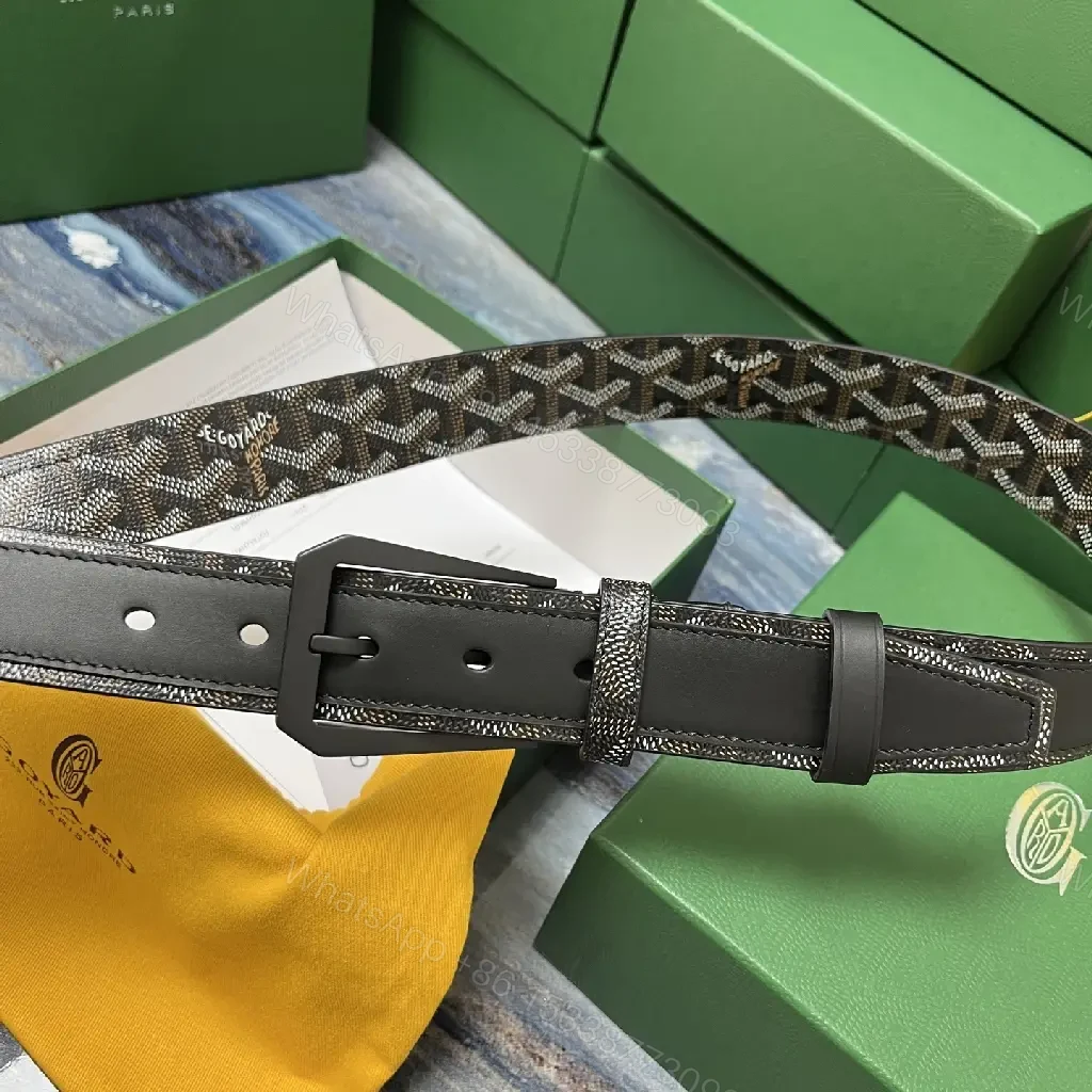 View 9 of Textured Leather Belt – Signature Pattern Luxury Belt