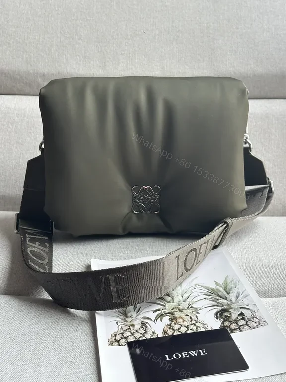 Olive LOEWE Nylon Crossbody: Refined Everyday Luxury Bag — view 1