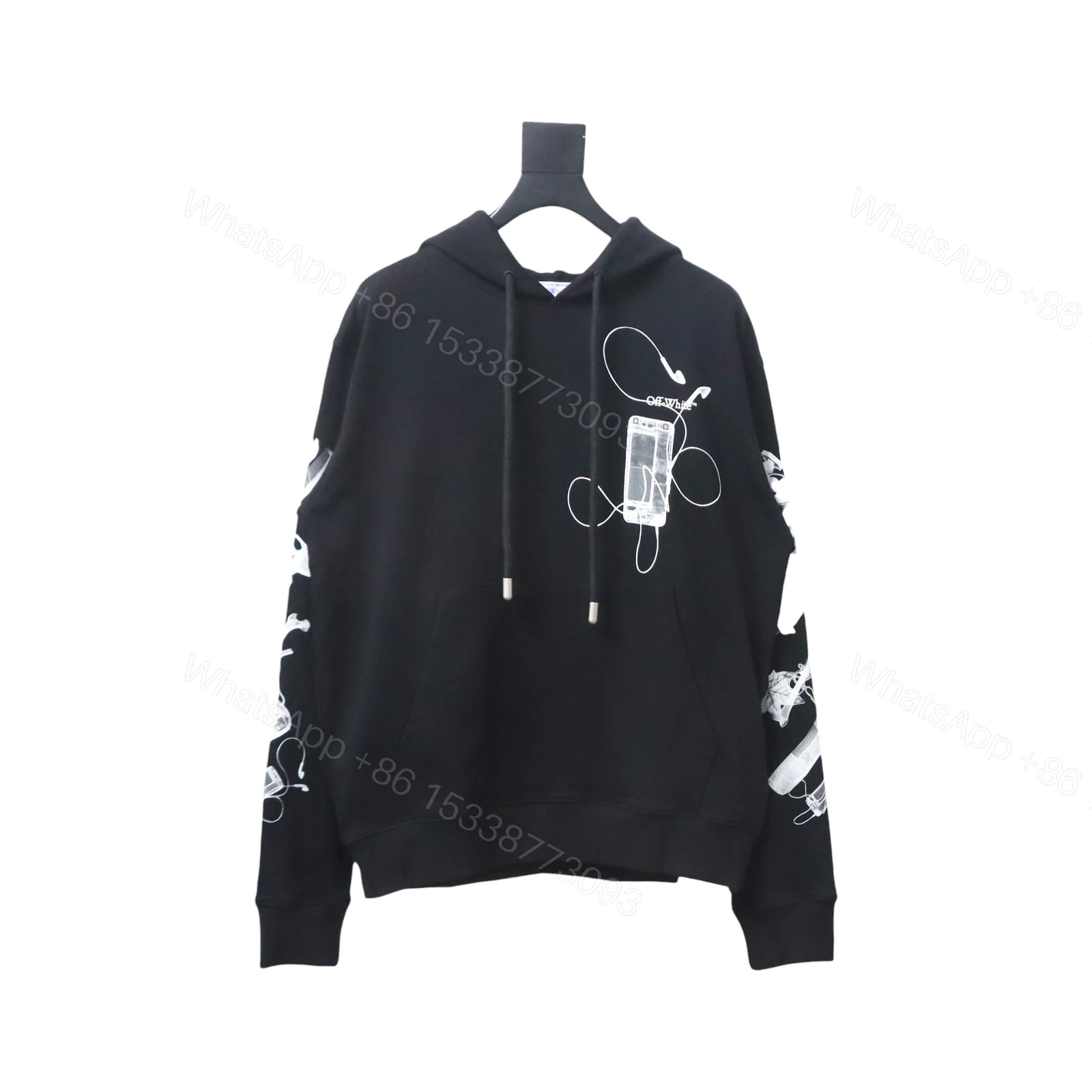 View 11 of Off-white Ink-splashed arrow twill oil painting graffiti hoodie