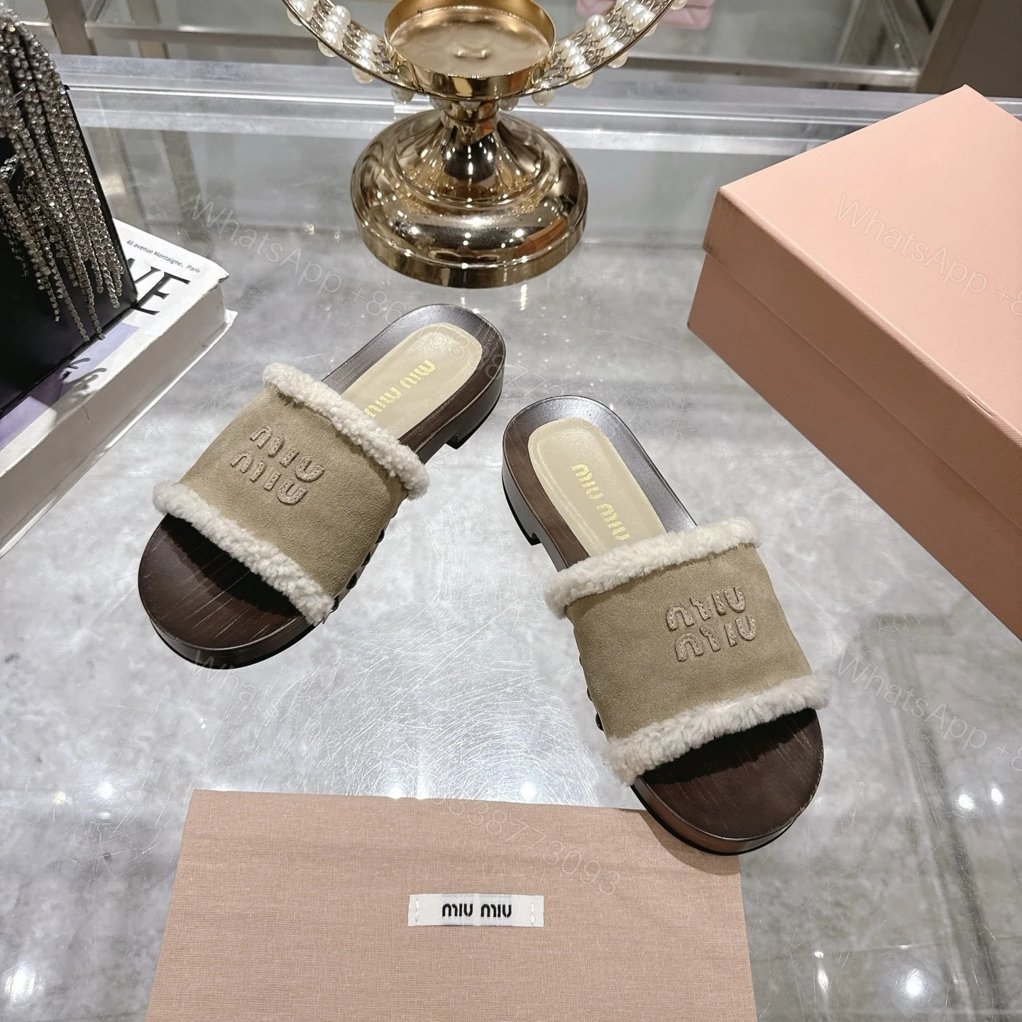 View 3 of MIUMIU SUEDE CLOGS DESERT BEIGE 5Z505E Z0G F0F24 F ZF30