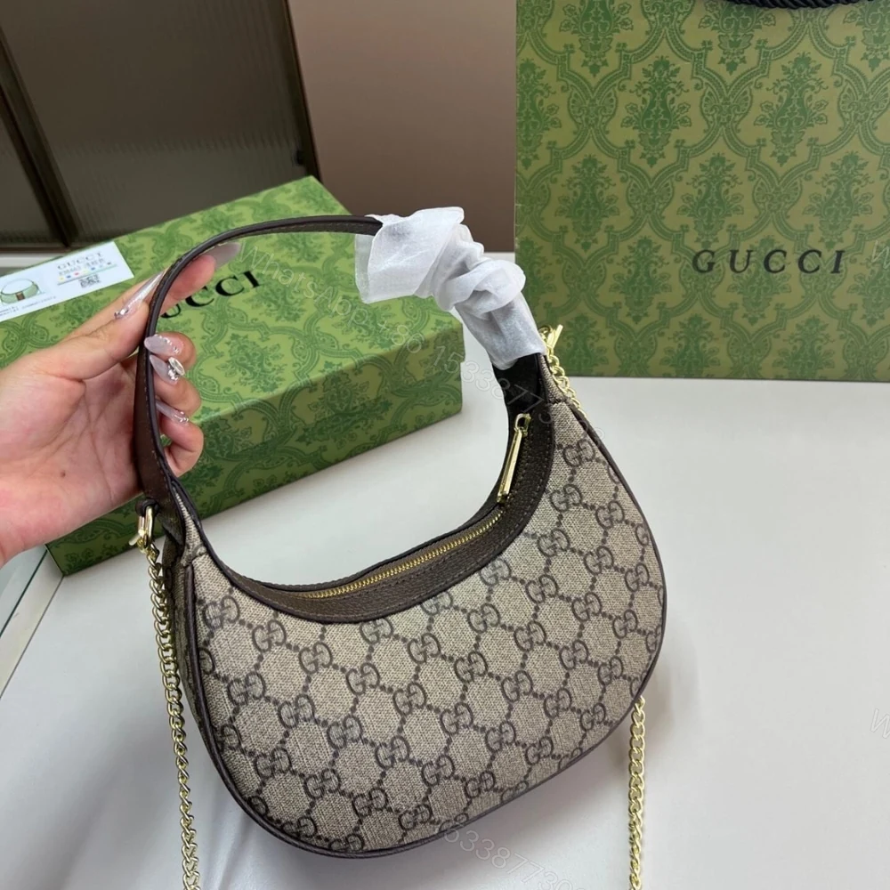 View 7 of GUCCI OPHIDIA SMALL SHOULDER BAG BEIGE AND DARK BROWN GG FABRIC 22CM 838463 FAE0P 9746
