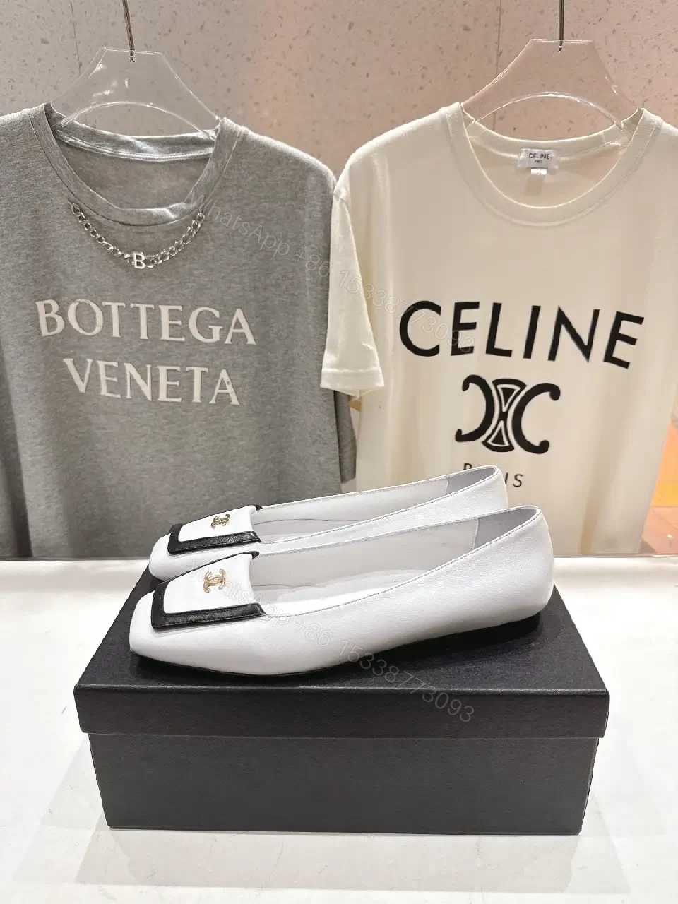 View 7 of White Leather Loafers with Black Trim - Luxe Minimalist Style, Comfortable Slip-On