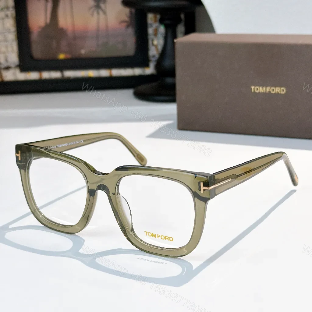 View 6 of Translucent Gray Acetate Rim Glasses with Gold Accents