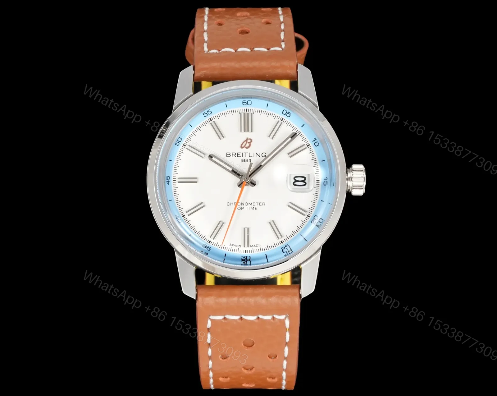Breitling Top Time B31 White Replica Leather Strap 38MM Premium AB3113281A1X1 — view 1