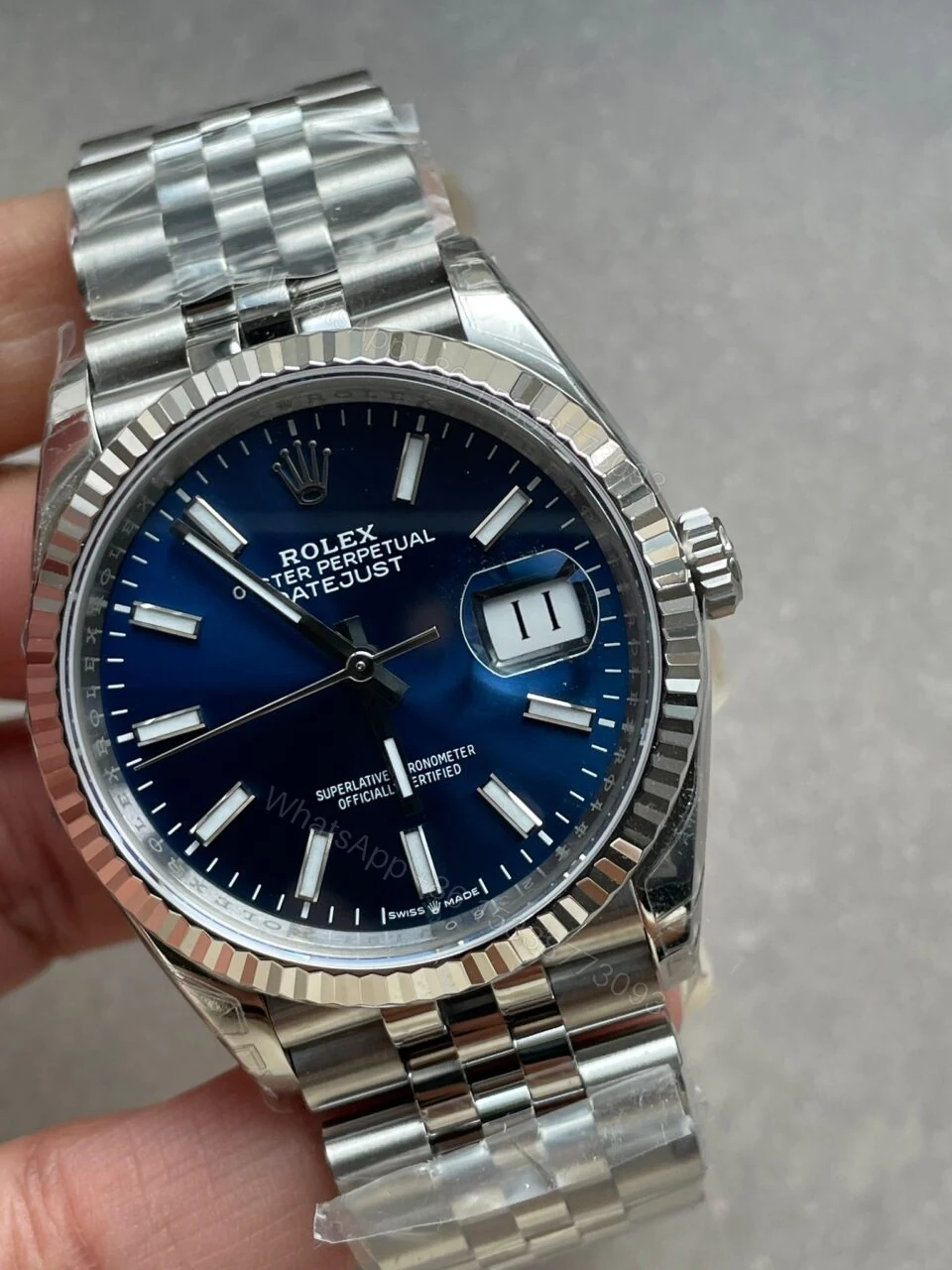 View 2 of VSF Factory 1:1 Rolex DateJust 36 SS 116234 Best Edition 904L Steel Blue Dial VS3235