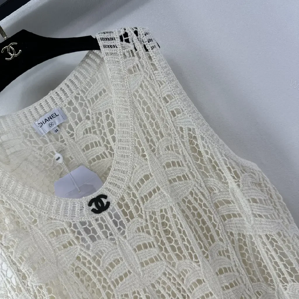 View 11 of Crochet-Knit Tank Top with Couture Texture + Lightweight Luxury Top
