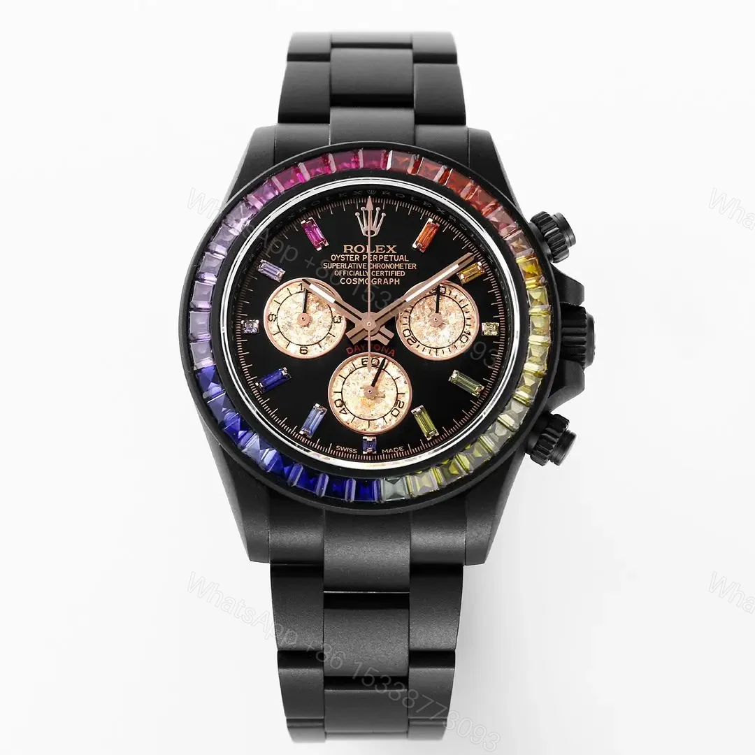 Rolex Daytona Black DLC Diamond Watch — view 1