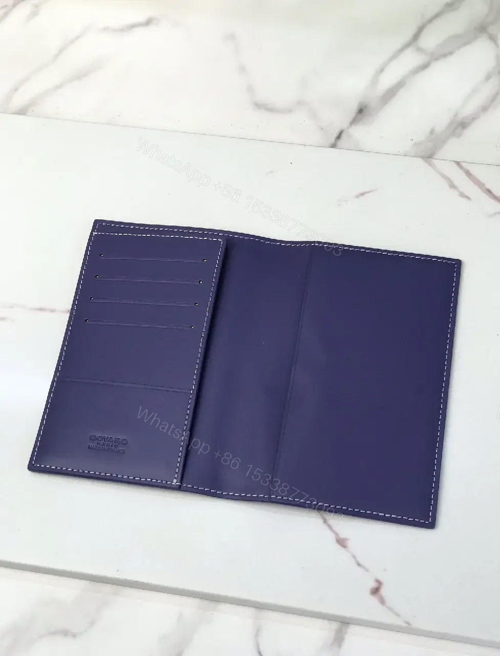 View 6 of Blue Card Geometric Pattern Vertical with GOYARD Branding