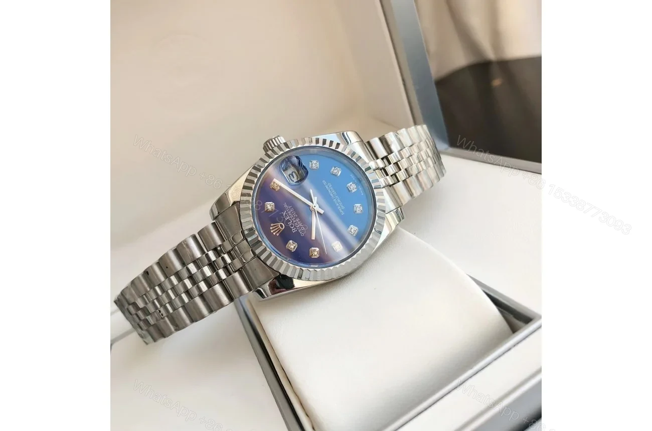 View 9 of Replica Rolex Datejust SS/SS Jub Blue/Dial 36/28 mm