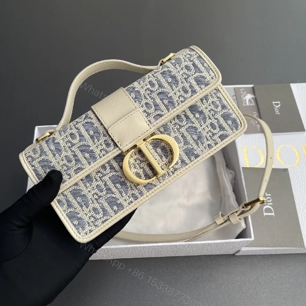 View 7 of Blue & Cream Canvas Belt Bag — Couture-Style, Luxe Multi-Wear