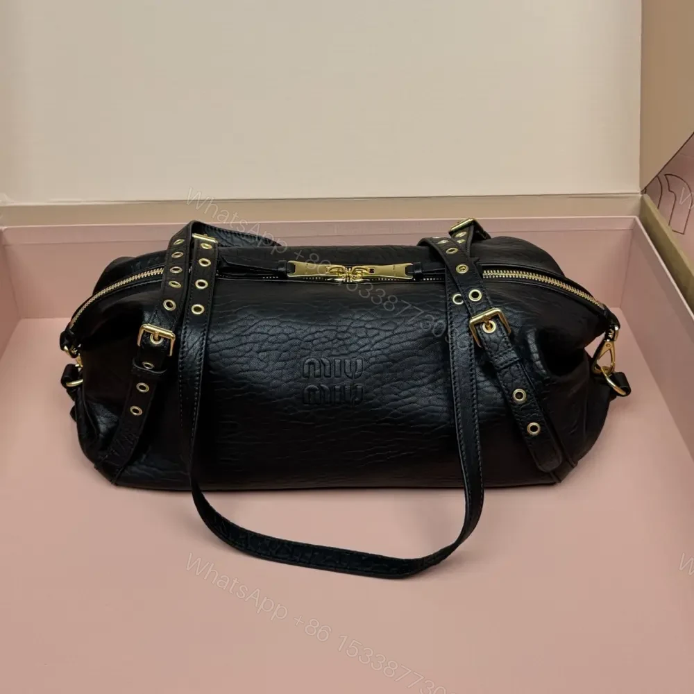 View 2 of 高仿miumiu*5BC190小羊皮壓花單肩包黑色免檢版