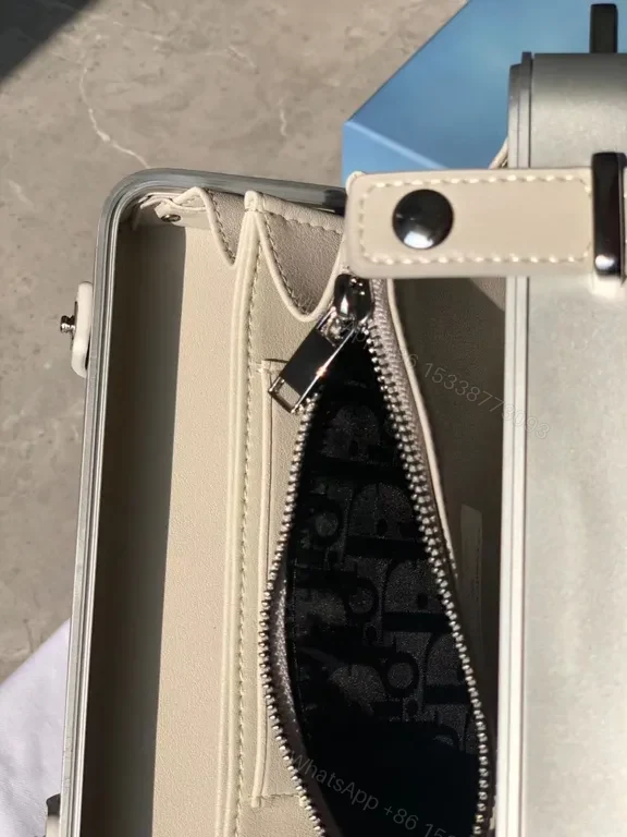 View 2 of Metallic Ribbed Crossbody: Dior-Branded Compact Case - 60 chars max