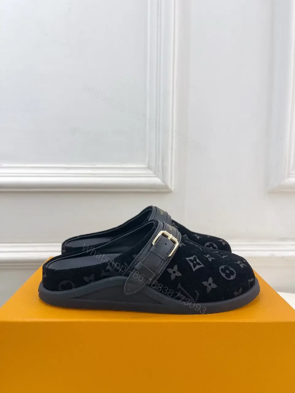 View 8 of Velvet Monogram Slip-Ons: Luxe, Comfortable Mules