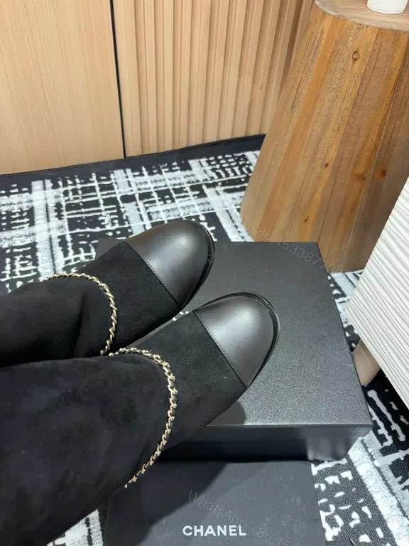 View 3 of Chanel-Inspired Black Ankle Boots: Sculpted Comfort & Style