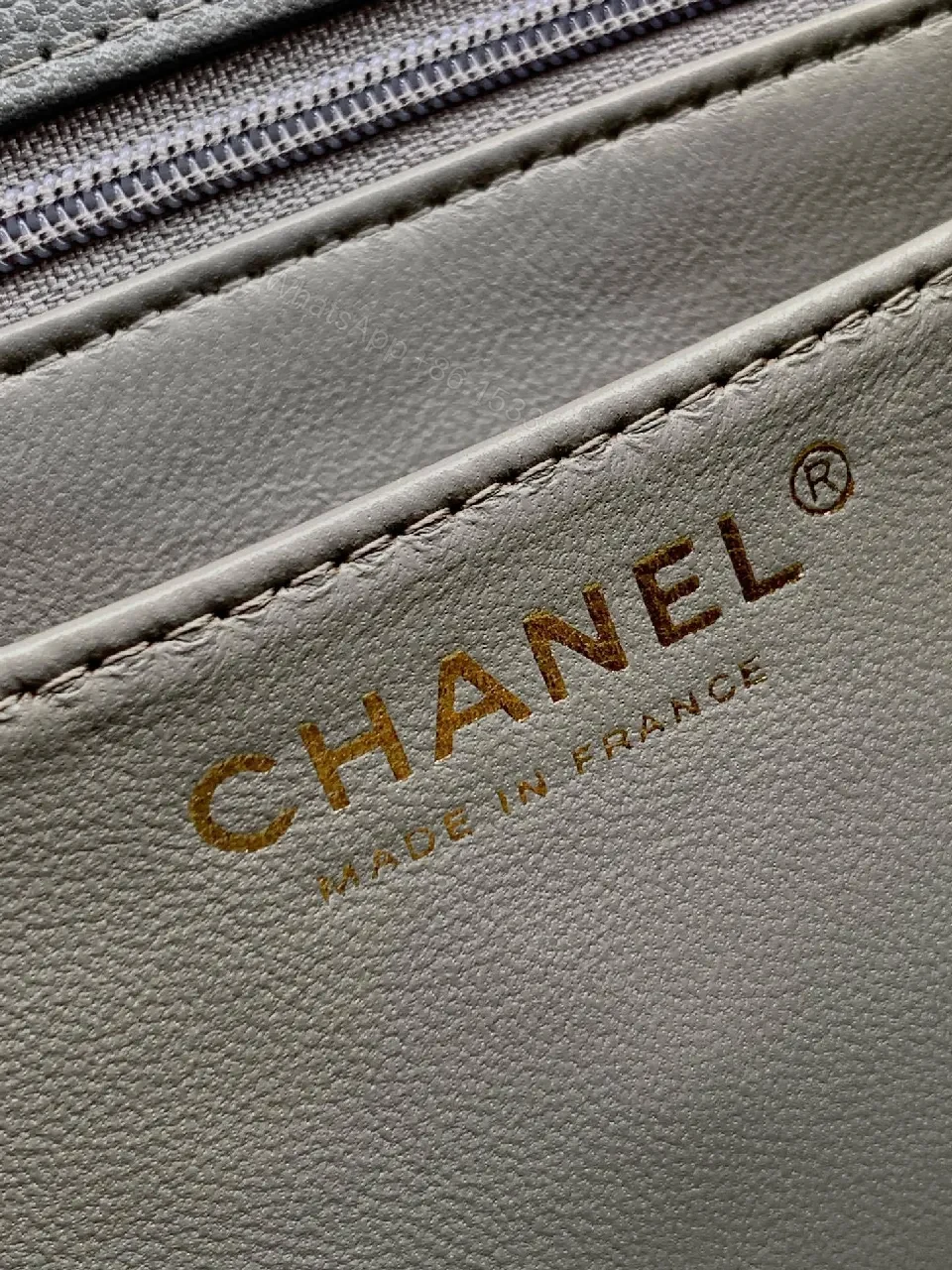 View 2 of Chic Quilted Crossbody: Grey Calfskin, Modern Luxe, Compact