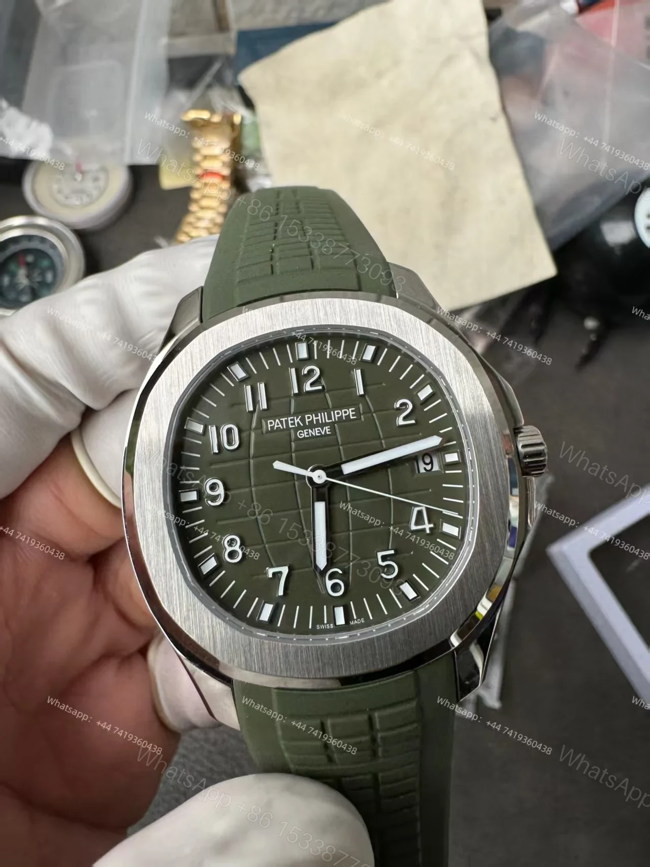 View 7 of Patek Philippe Super Clone Aquanaut 5168G-010 Khaki Green 42.2MM