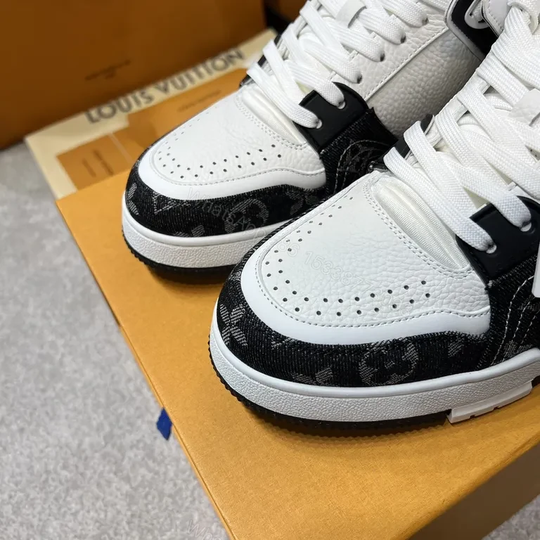 View 8 of White & Black LV-Embellished Sneaker: Luxury Street-Ready Comfort