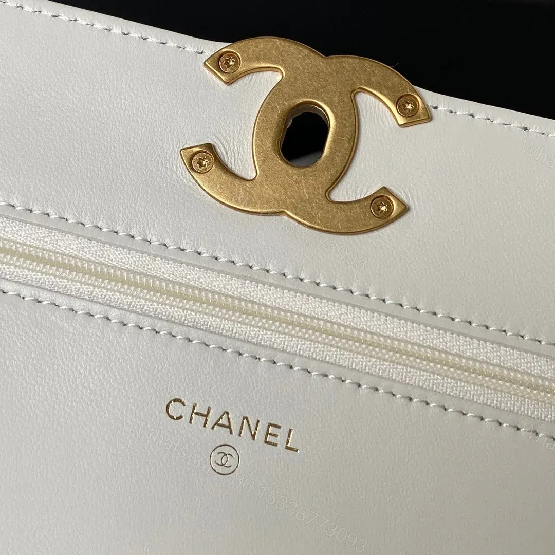 View 7 of CHANEL 19 WOC 19CM WHITE LAMBSKIN GOLD