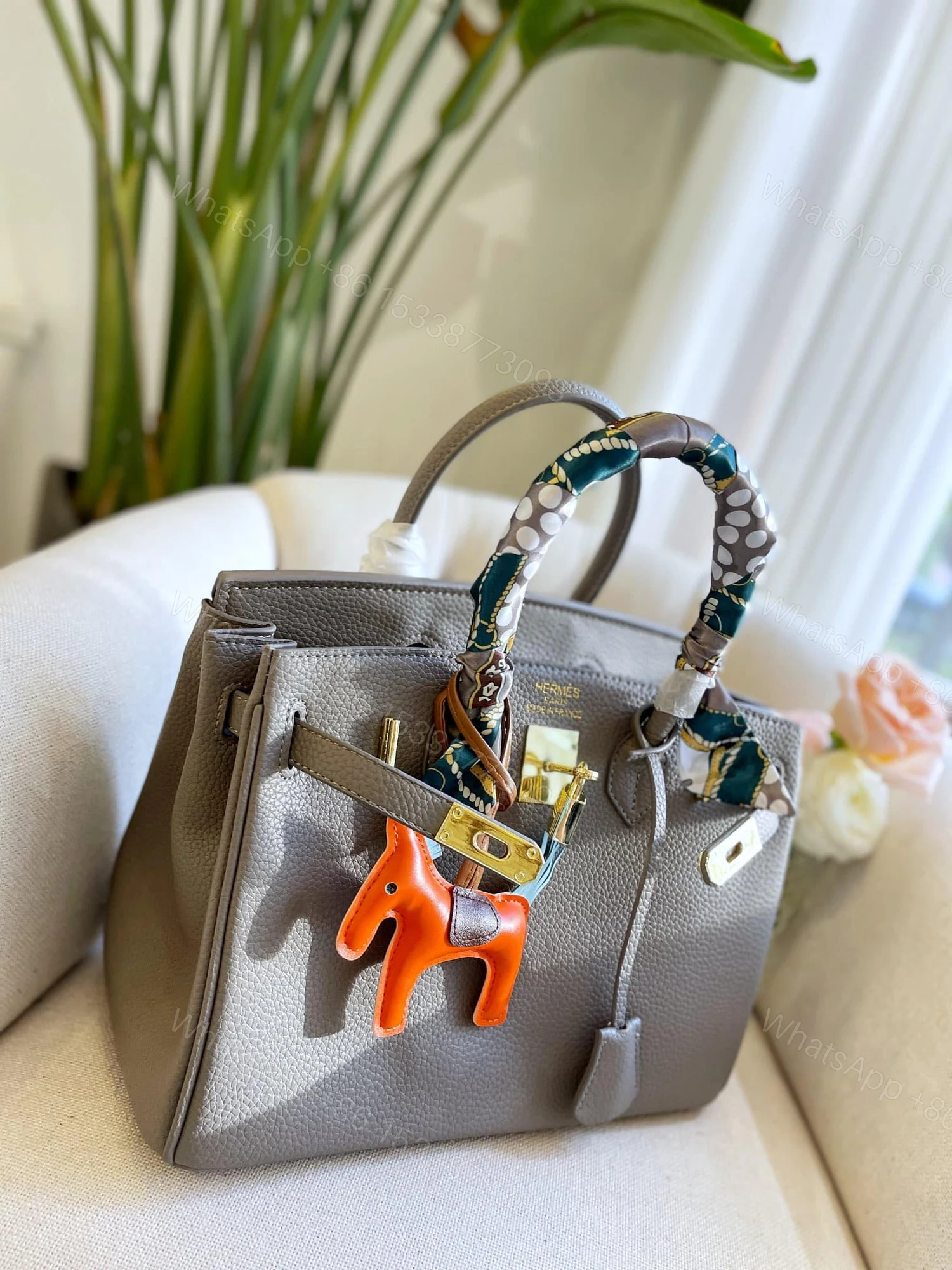 View 3 of HERMES BIRKIN 35 TOGO GOLD HARDWARE GREY 35CM