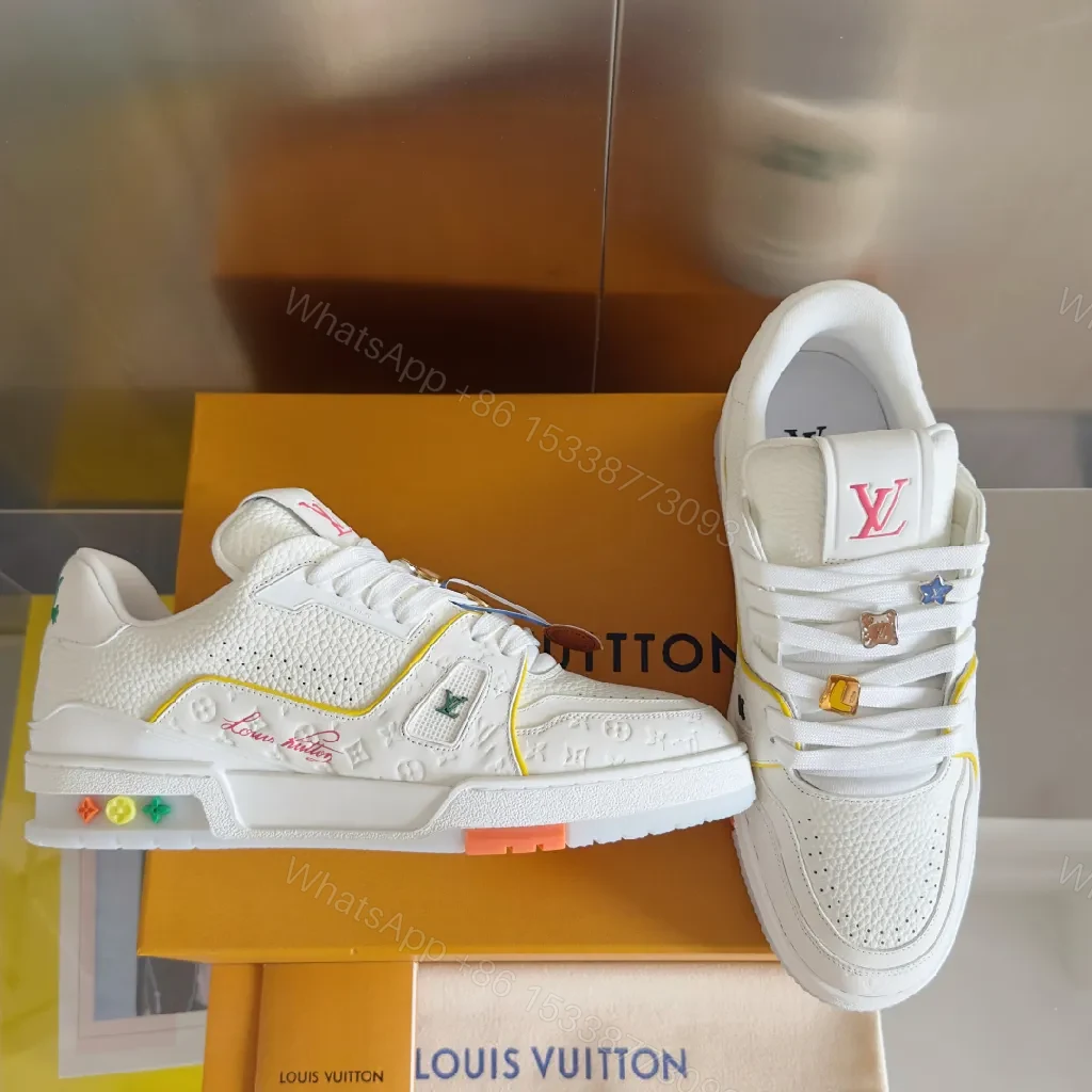 View 9 of Chic Multicolor Leather Trainer: Luxe Comfort Sneakers