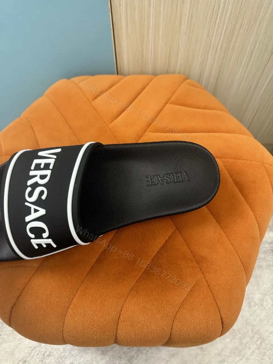View 8 of Bold Logo-Brand Slide Sandals with Cushioned Comfort