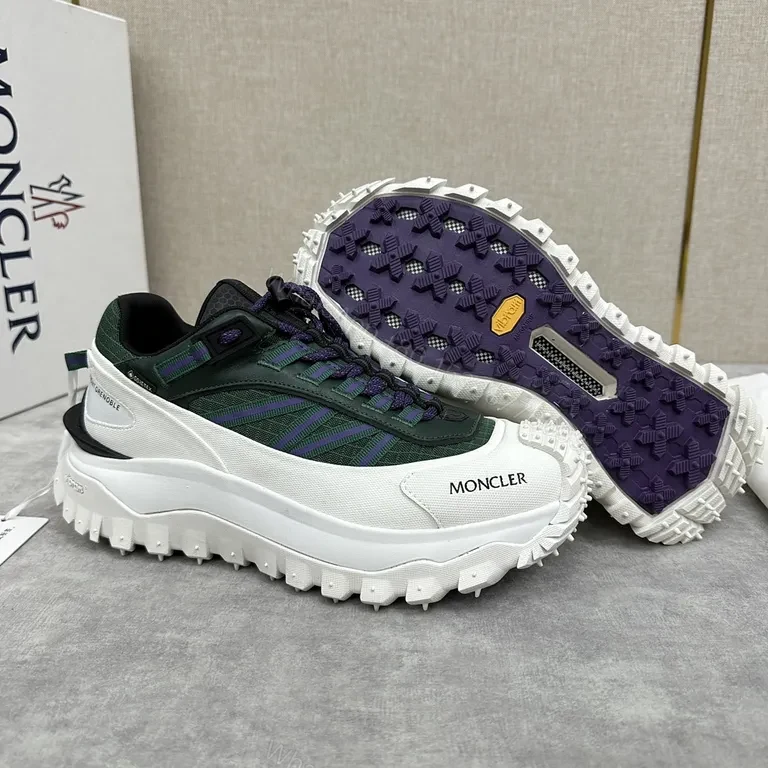 View 3 of Green & Purple Moncler-Style Chunky Sneaker with Textured Upper