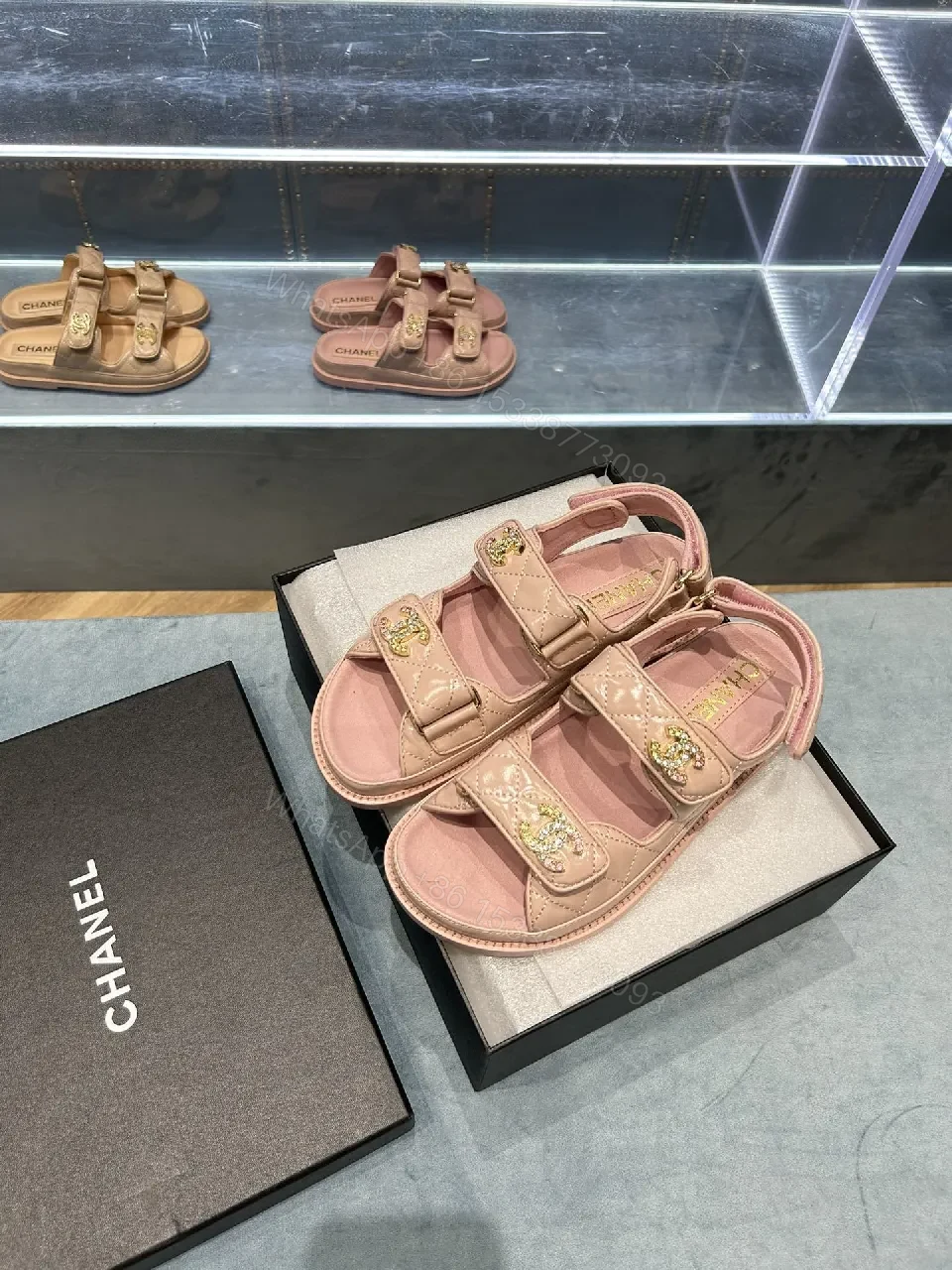 Soft Pink Quilted Sandals: Luxe Comfort, Dual Velcro Straps — view 1
