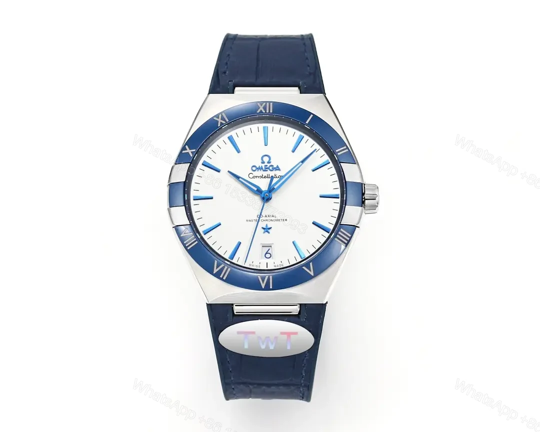 Omega Constellation Meteorite Series 5th Generation 41MM Watch Blue and White with Leather Strap — view 1