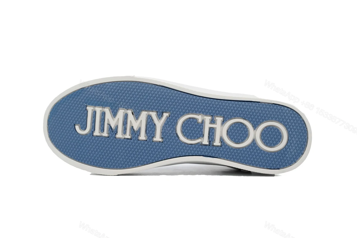 View 5 of Women's Jimmy Choo Palma Maxi Blue Canvas Platform Trainers