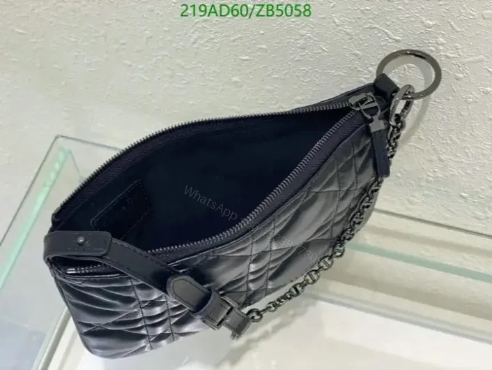 View 4 of Dior Replica Quilted Leather Medium Bag ZB50585 in Black and White
