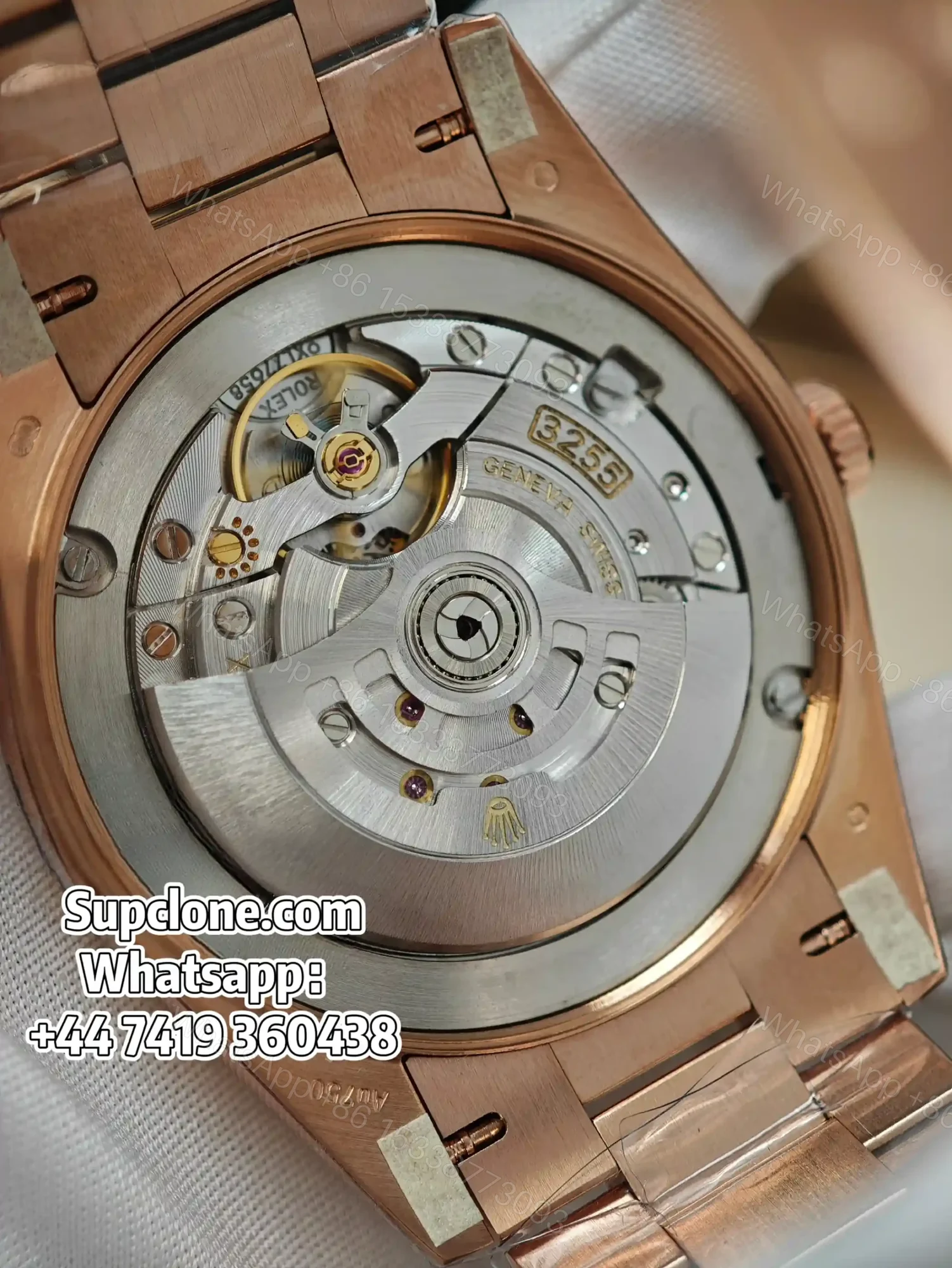 View 7 of Rolex Day-Date 40mm Rose Gold Brown Roman Dial – Super Clone 1:1 Cal. 3255