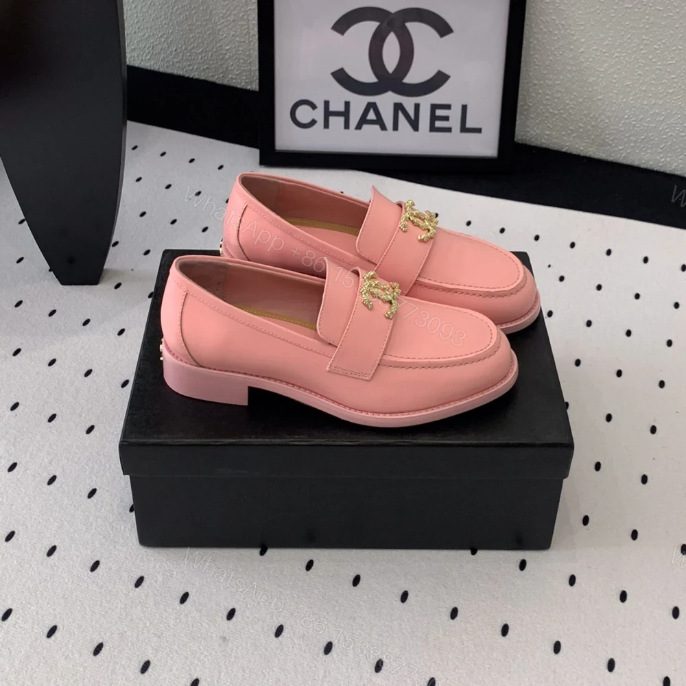 View 2 of 高仿Chanel*24S系列G45663C牛皮革樂福鞋粉色3CM免檢版