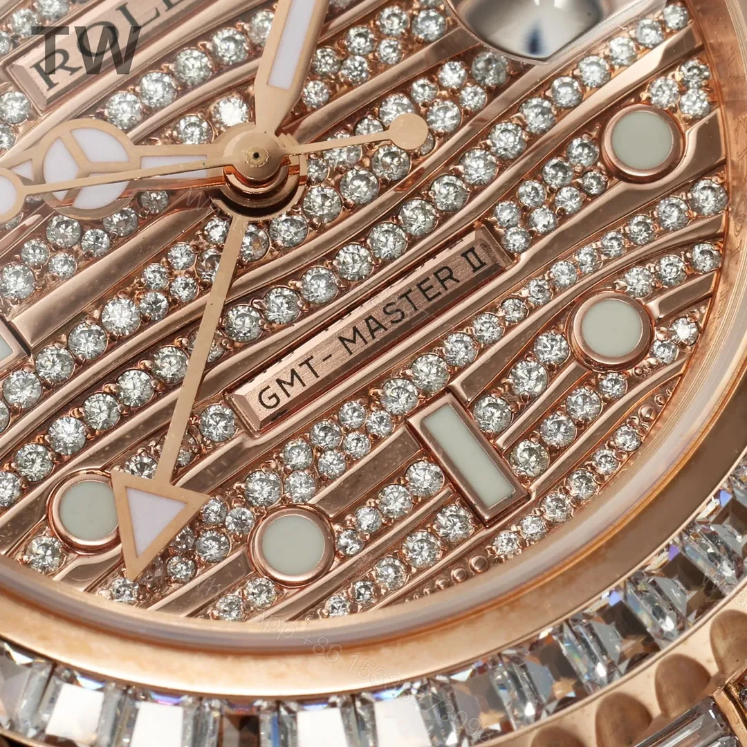 View 5 of JF Factory Clean Factory TW Rolex GMT-Master II Rose Gold Diamond Watch