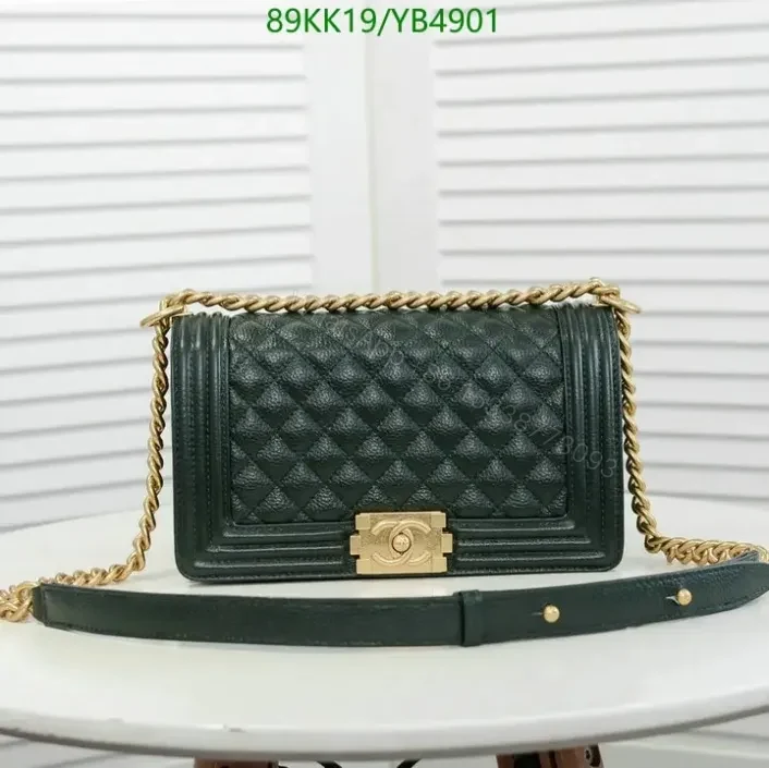 View 8 of Chanel Boy Medium Leather Black Handbag