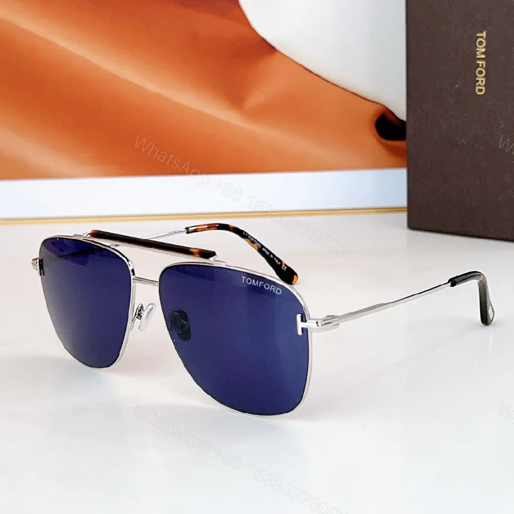 View 5 of Gold-Tone Aviator Sunglasses with Brown Gradient Lenses, Modern Detail, Slim Frames