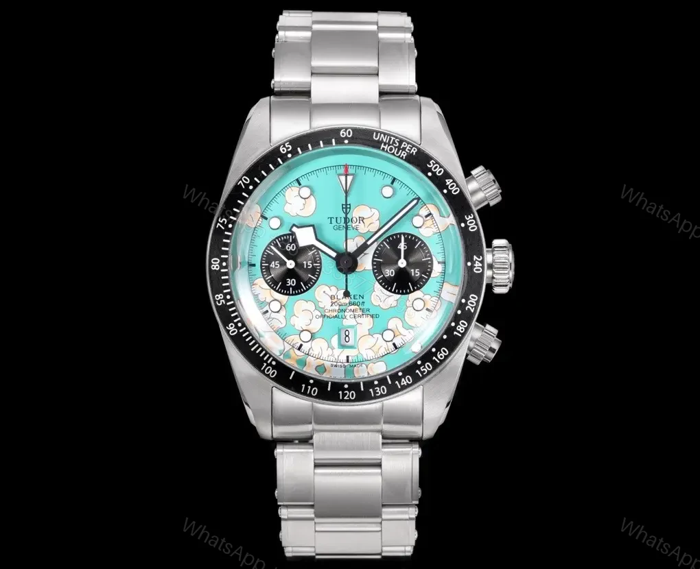 View 3 of Tudor Pop Art Chronograph Tiffany Blue Dial Steel Bracelet Ultimate 41MM TUDOR-POP-CHRONO-41-TIFFANY-STEEL