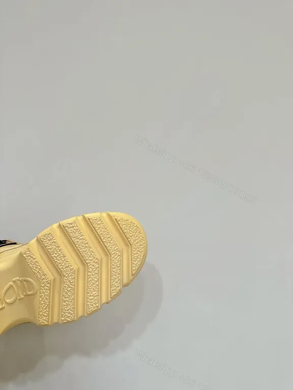 View 7 of Beige Leather-Mesh Chunky-Sole Sneakers: Luxe, All-Day Comfort