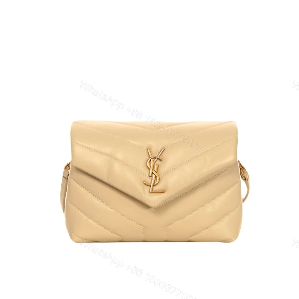 Saint Laurent Loulou Toy Strap Bag In Quilted Y Beige 20Cm 678401DV7072721 — view 1