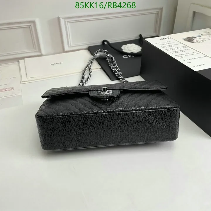 View 11 of Chanel Chevron Caviar Black Double Flap Bag RB4321 – Exquisite Craftsmanship Details