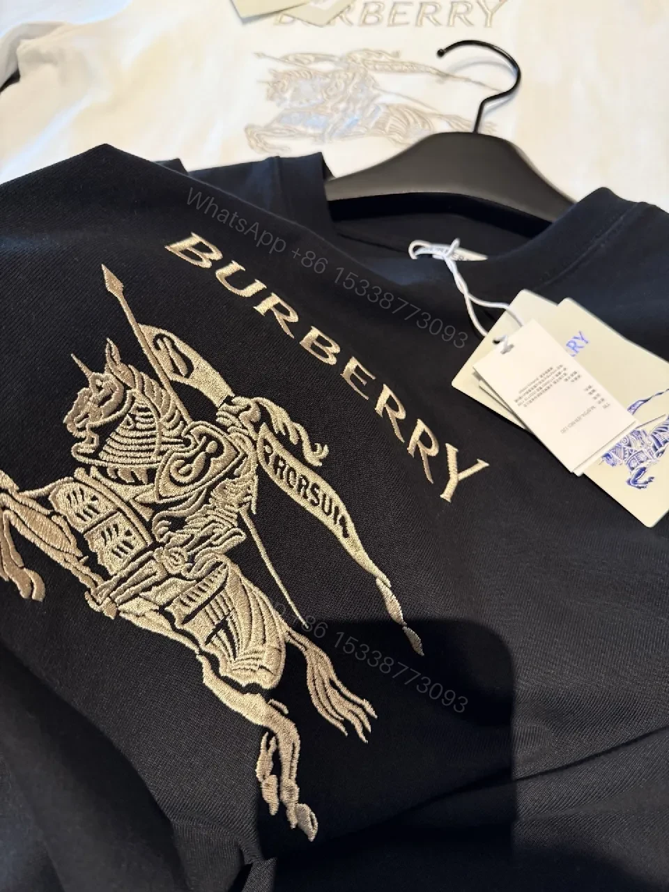 View 10 of Burberry-Inspired Graphic Tee: Luxe Casual Crest Tee