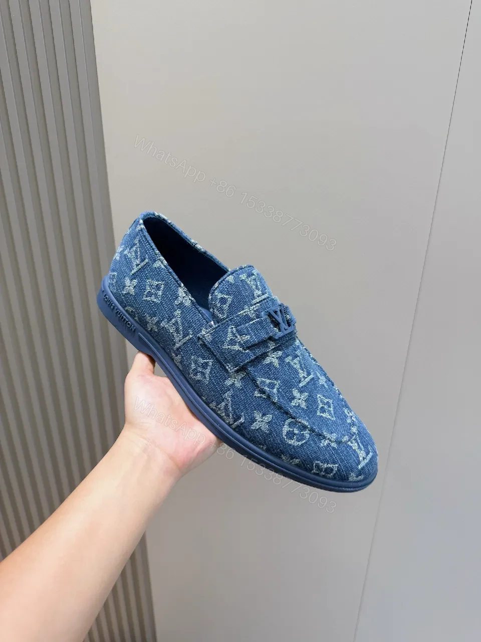 View 6 of Denim Monogram Loafer: Modern Comfort & Signature Texture