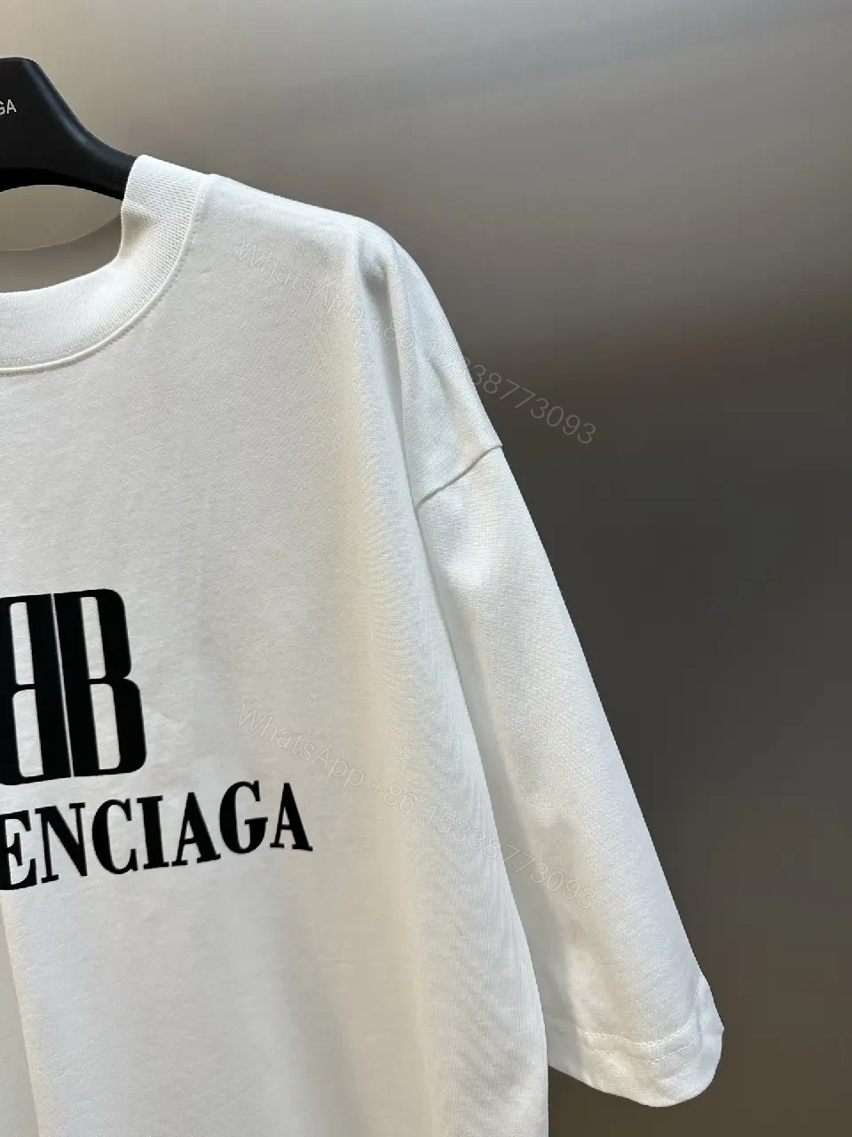 View 7 of Oversized Logo Tee: Bold Monogram in White Cotton-jersey