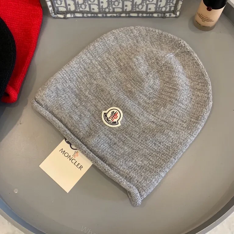 View 3 of Cozy Moncler Knit Beanie - Merino-Wool, Subtle Prestige