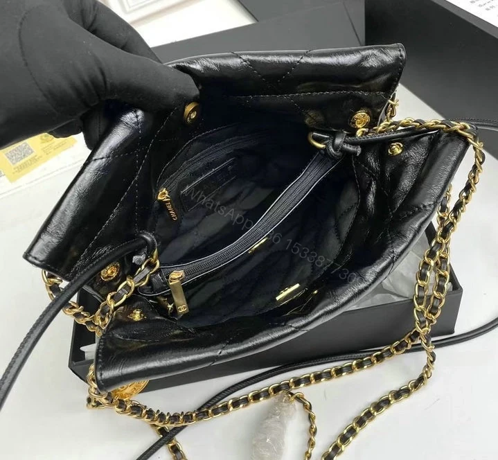 View 9 of Chanel 22 Mini Handbag DF5228 – Black Calfskin