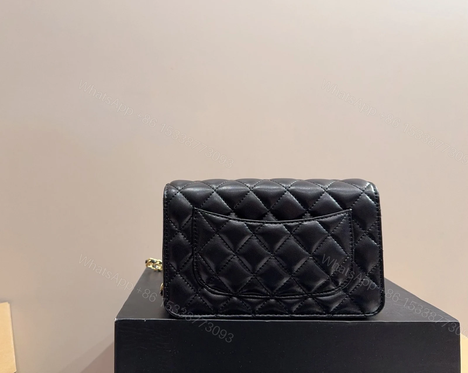 View 2 of CHANEL DIAMOND BALL LAMBSKIN BLACK