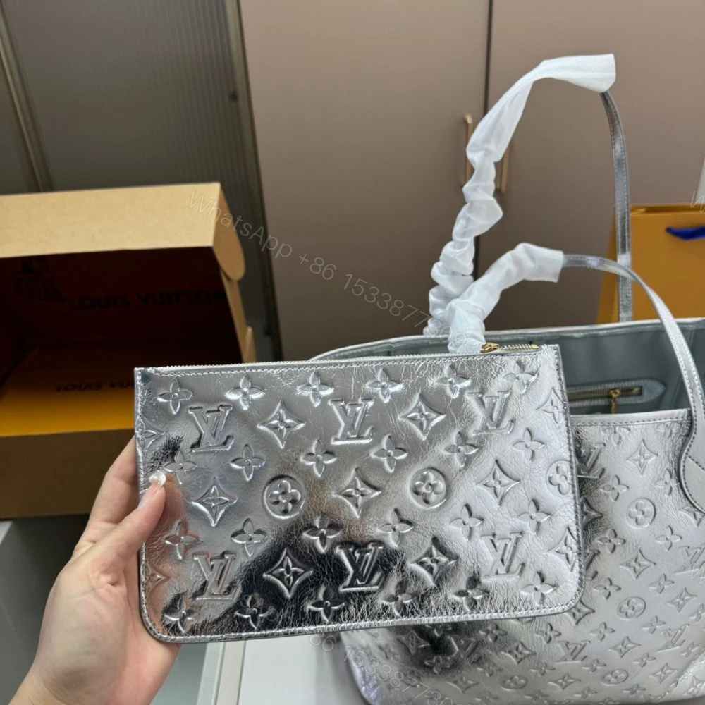 View 8 of Louis Vuitton Neverfull MM Silver 32Cm
