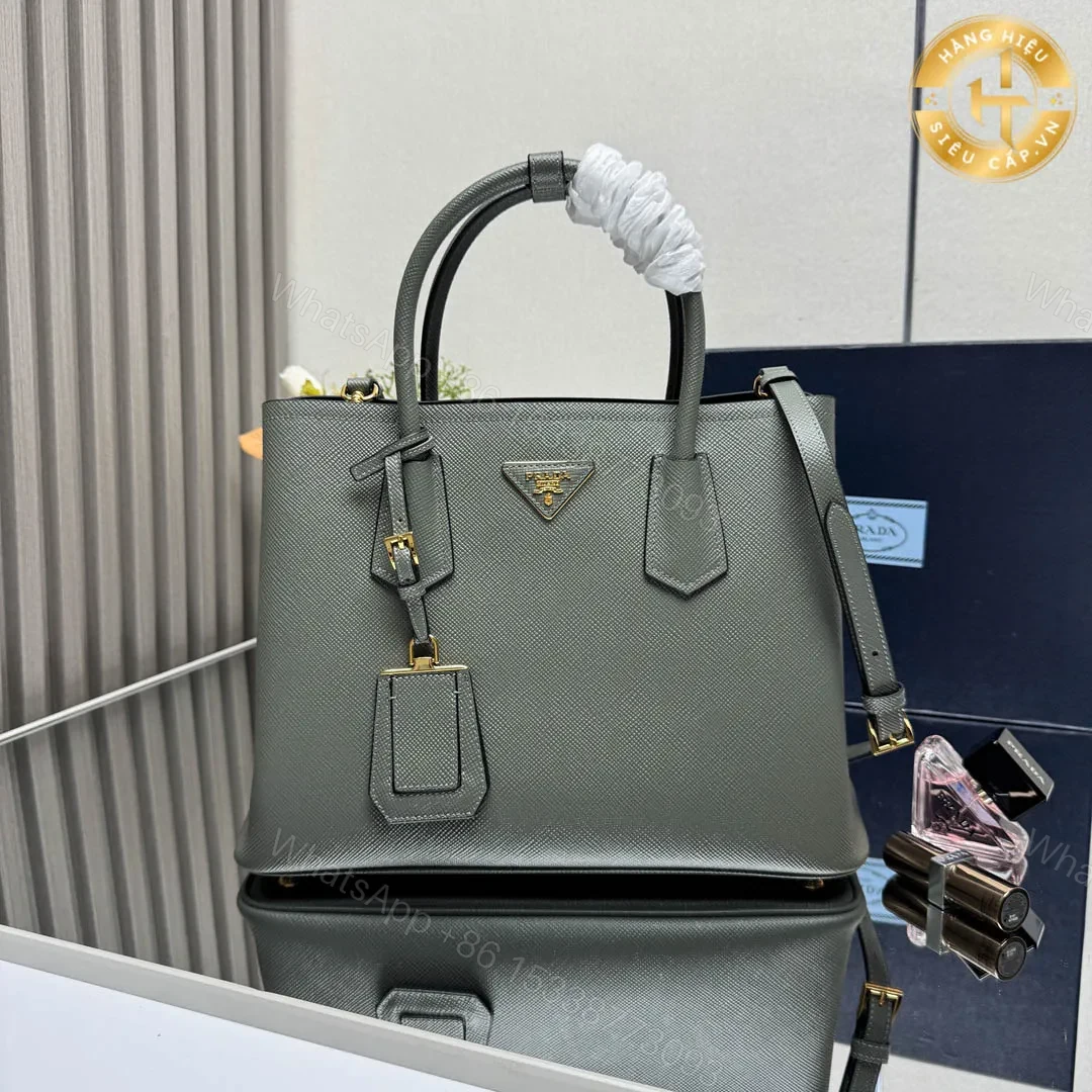 Prada blue office handbag with strap VV556 — view 1
