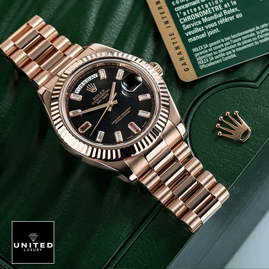 View 10 of Rolex Day-Date II 218235 Rose Gold Black Replica