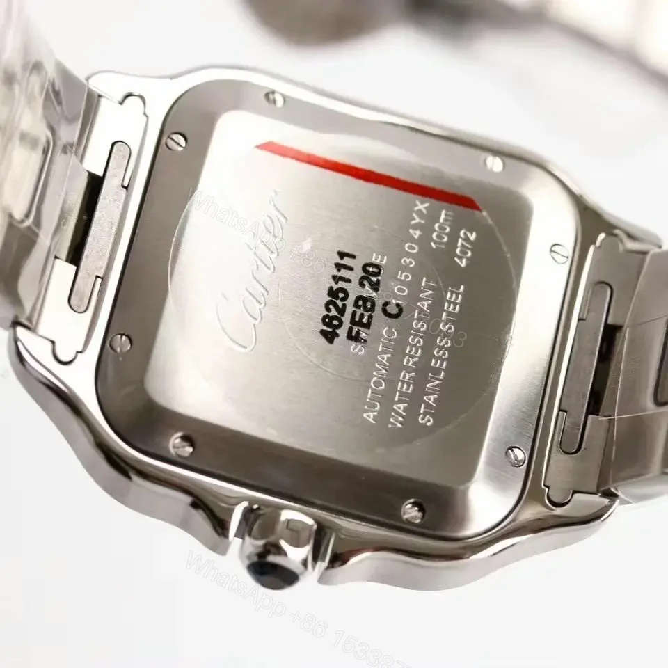 View 7 of Cartier super clone Santos Black Dial Steel Bracelet Premium 40MM RG-CARTIER-SANTOS-BLK-STL-40