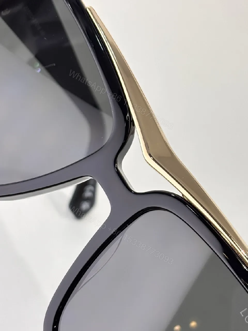 View 6 of Oversized Square Black Acetate Sunglasses with Gradient Lenses